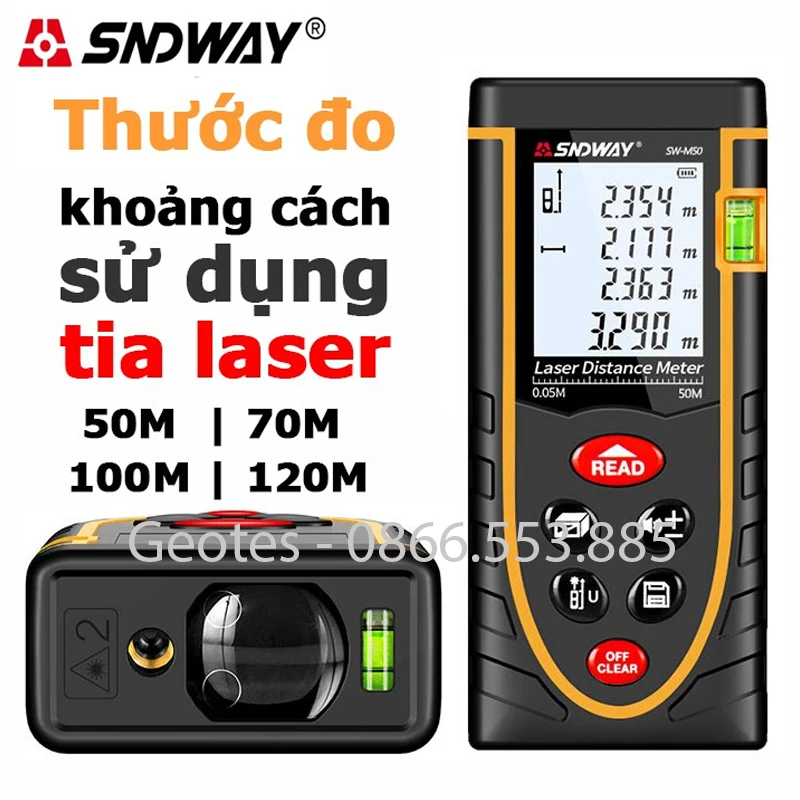 Máy đo khoảng cách laser SNDWAY SW-M100 đo xa 100m