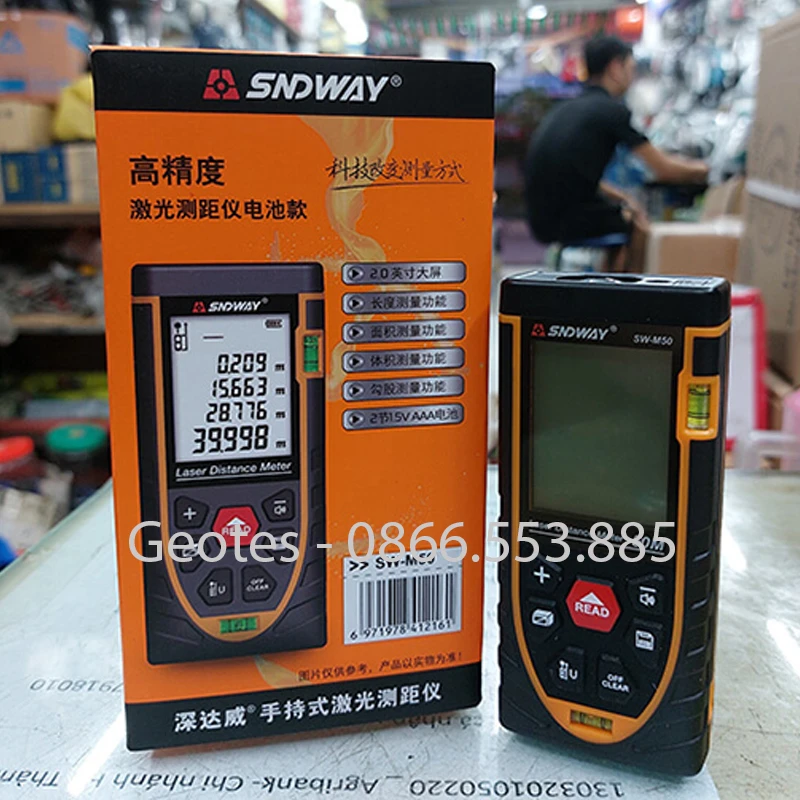 Máy đo khoảng cách laser SNDWAY SW-M100 đo xa 100m